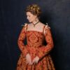 Red and Gold Renaissance Dress, Terracota Red Elizabethan Gown, English Tudor Kirtle - Image 6