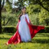Red Renaissance Wedding Cape, Medieval One Size Cape, LARP Elvish Fantasy Cape - Image 11