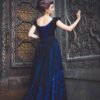 Edwardian 1890s Gown, Victorian Black and Blue Dress, Gothic Wedding Dress, Lace and Crystals Gown - Image 2