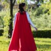 Red Renaissance Wedding Cape, Medieval One Size Cape, LARP Elvish Fantasy Cape - Image 12