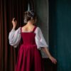 Renaissance Musician Gown, Cotton Renfair Outfit, Renfair Gown, 16th Century Maid Dress, Baroque Dress - Image 5