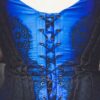 Edwardian 1890s Gown, Victorian Black and Blue Dress, Gothic Wedding Dress, Lace and Crystals Gown - Image 11