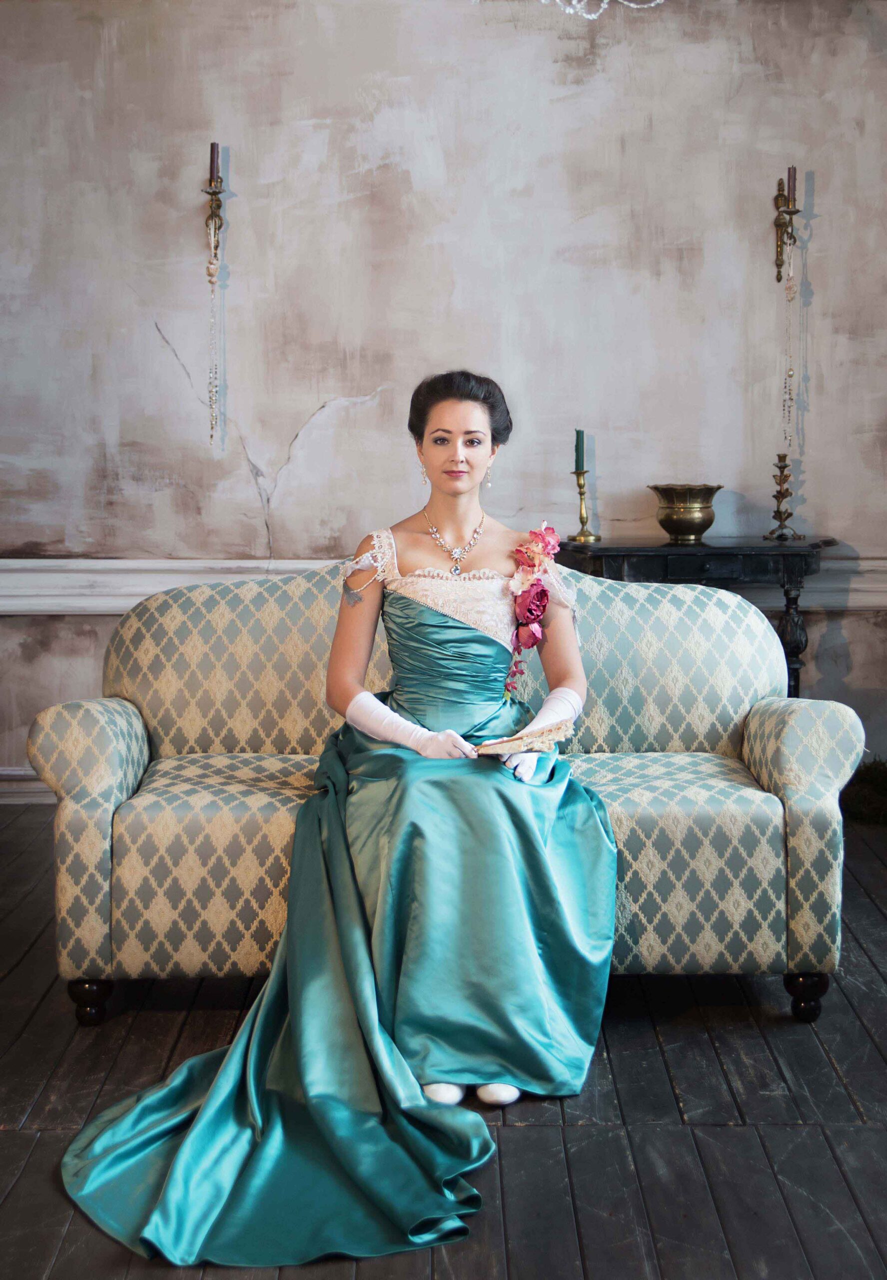 1900s evening dress Ladivine CD798 Prom Dress - Dusty Blue main image 1