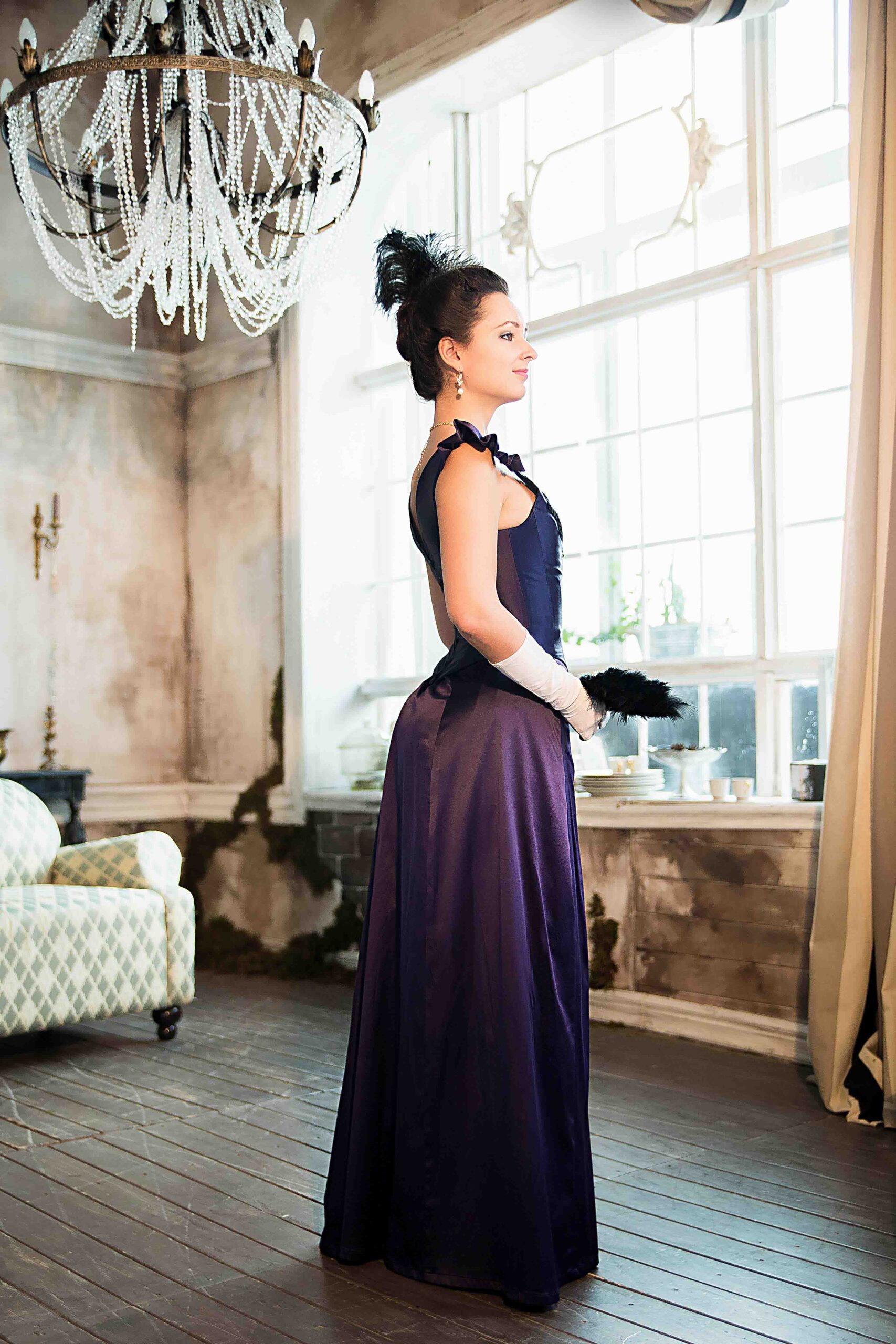 Purple 1890s Dress, Gothic Victorian Gown, Violet Belle Epoque Ballgown   Fiorentina Costuming