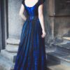 Edwardian 1890s Gown, Victorian Black and Blue Dress, Gothic Wedding Dress, Lace and Crystals Gown - Image 4