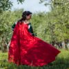 Red Renaissance Wedding Cape, Medieval One Size Cape, LARP Elvish Fantasy Cape - Image 5