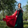 Red Renaissance Wedding Cape, Medieval One Size Cape, LARP Elvish Fantasy Cape - Image 6