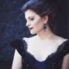 Edwardian 1890s Gown, Victorian Black and Blue Dress, Gothic Wedding Dress, Lace and Crystals Gown - Image 8
