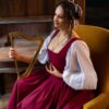 Renaissance Musician Gown, Cotton Renfair Outfit, Renfair Gown, 16th Century Maid Dress, Baroque Dress - Image 9