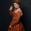 Red and Gold Renaissance Dress, Terracota Red Elizabethan Gown, English Tudor Kirtle - Image 8