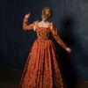 Red and Gold Renaissance Dress, Terracota Red Elizabethan Gown, English Tudor Kirtle - Image 4