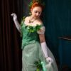 Christmas Victorian Dress, 1880s Ivy Ballgown, Green Victorian Ivy Gown - Image 6