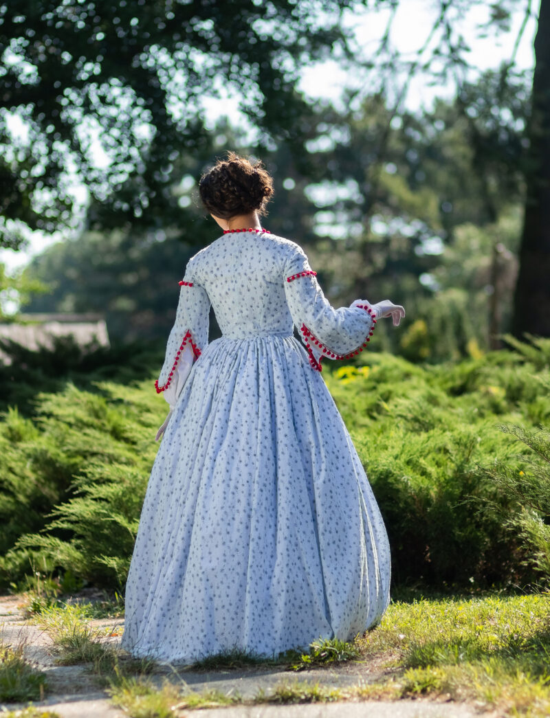 Victorian 1850s Gown, Gone With The Wind Historical Dress, 1860s Daydress, American Civil War Walking Gown