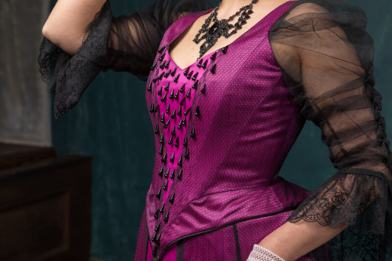 Belle Epoque Beaded Gown, 1890s Couture Victorian Dress, Gilded Age Pink and Black Ballgown