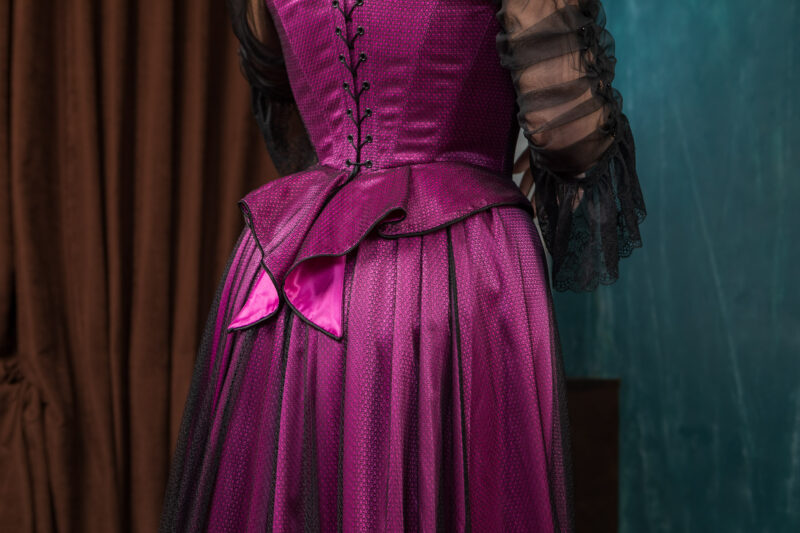 Belle Epoque Beaded Gown, 1890s Couture Victorian Dress, Gilded Age Pink and Black Ballgown