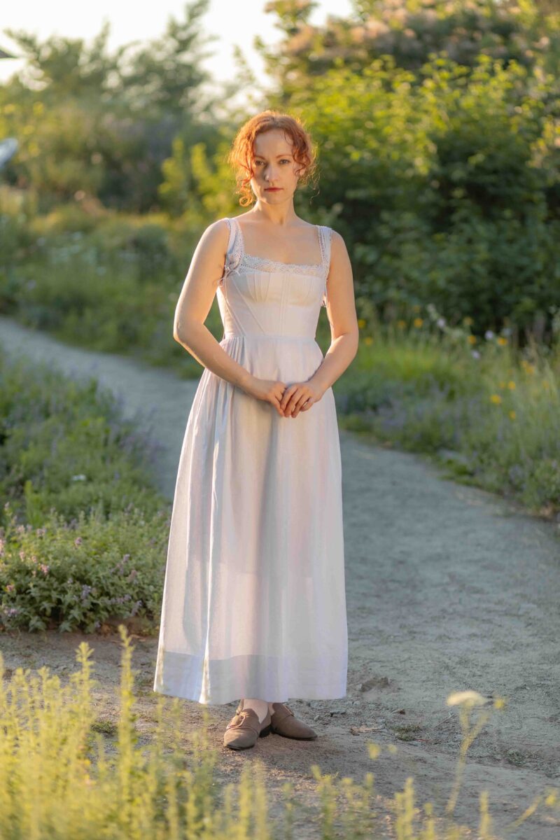Regency Underdress, 1800s Jane Austen Petticoat With Stays, Bridgerton Underwear