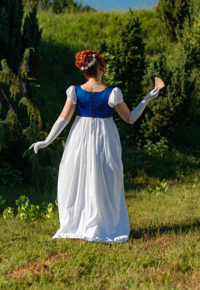 Blue Regency Bodice, 1800s Napoleonic Corselete, Regency Stays Substitute - Image 2