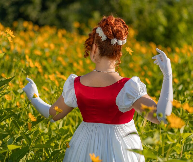 1800s Red Regency Bodice, Napoleonic Stays Substitute, Regency Ball Bodice - Image 5