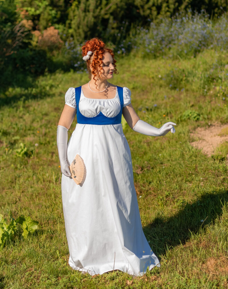 Blue Regency Bodice, 1800s Napoleonic Corselete, Regency Stays Substitute - Image 4