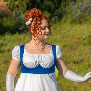 Blue Regency Bodice, 1800s Napoleonic Corselete, Regency Stays Substitute