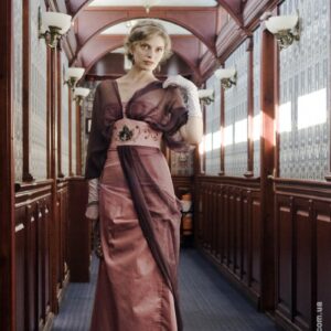 Edwardian Misty Rose Dress, 1910s Ball Gown, Titanic English Rose Historical Dress
