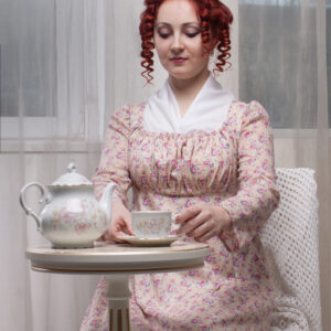 Regency Morning Dress, 1800s Home Gown, Mrs Bennet Outfit