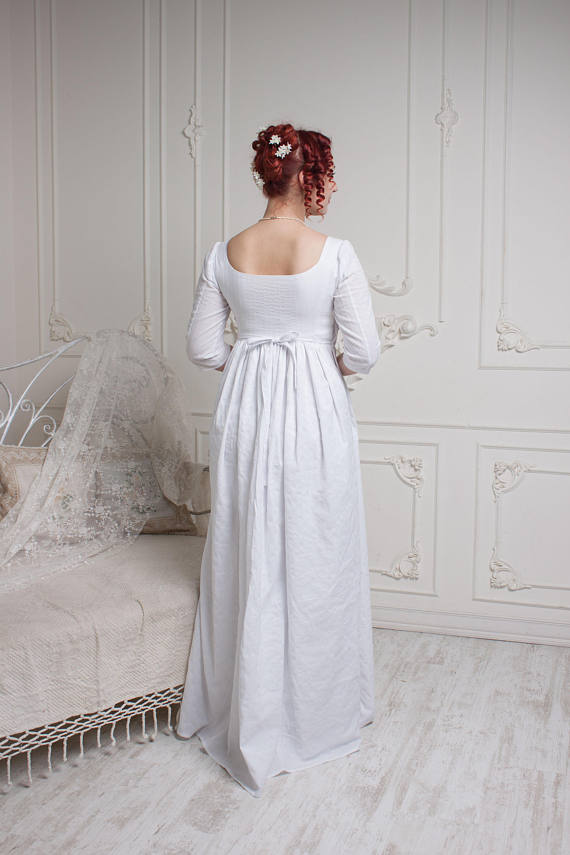 Regency Nursing Dress, Jane Austen Picnic Dress, Regency Tea Gown - Image 5