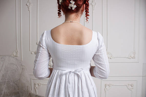 Regency Nursing Dress, Jane Austen Picnic Dress, Regency Tea Gown - Image 6