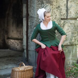 1700s Linen Costume, Georgian Townswoman Gown, Rococo Witch Costume, Individually Tailored