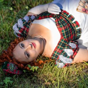 Scottish Regency Bodice, Plaid 1800s Stays, Napoleonic Ball Gown