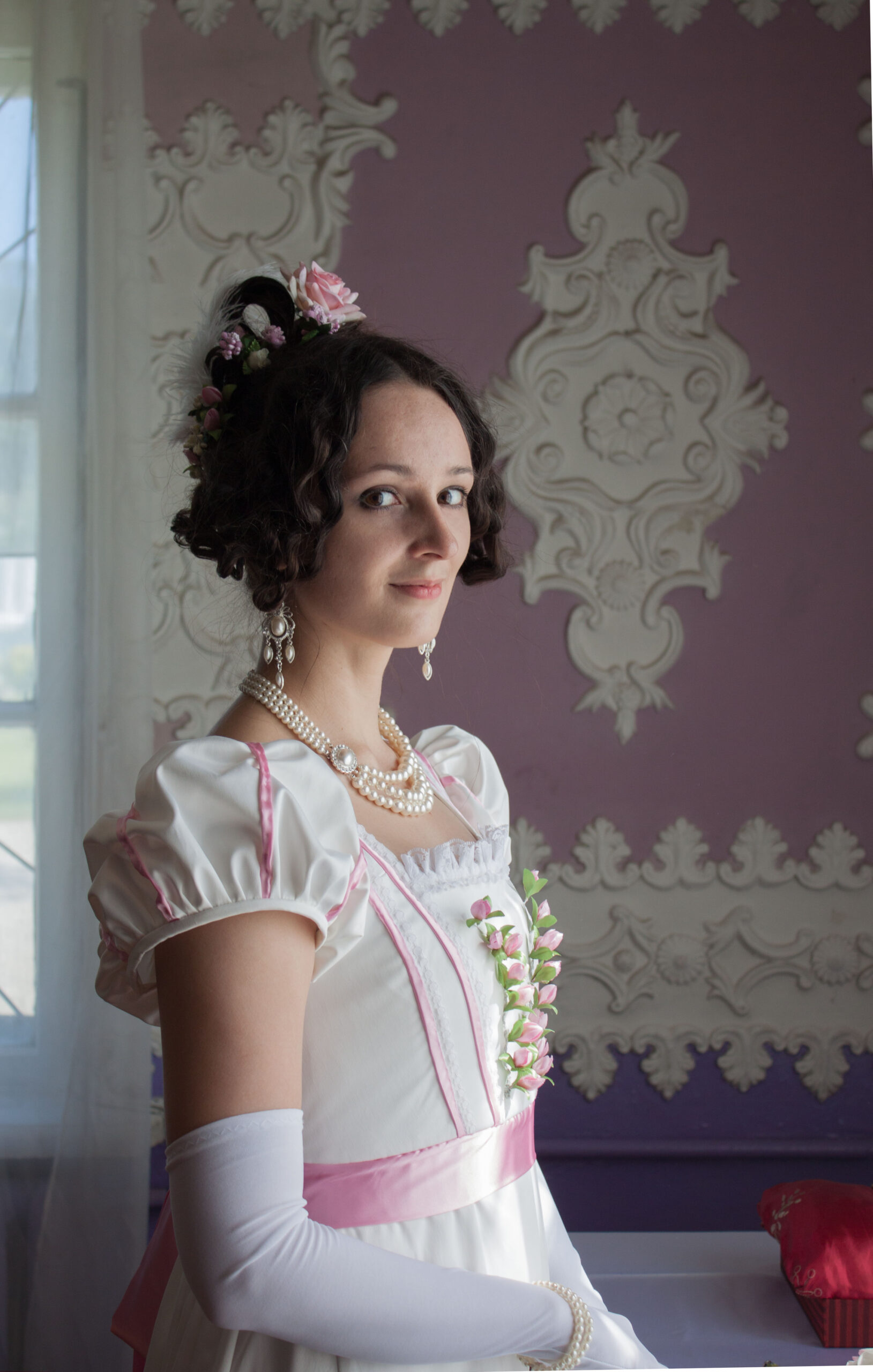 Late Regency Dress, 1820s Wedding Gown