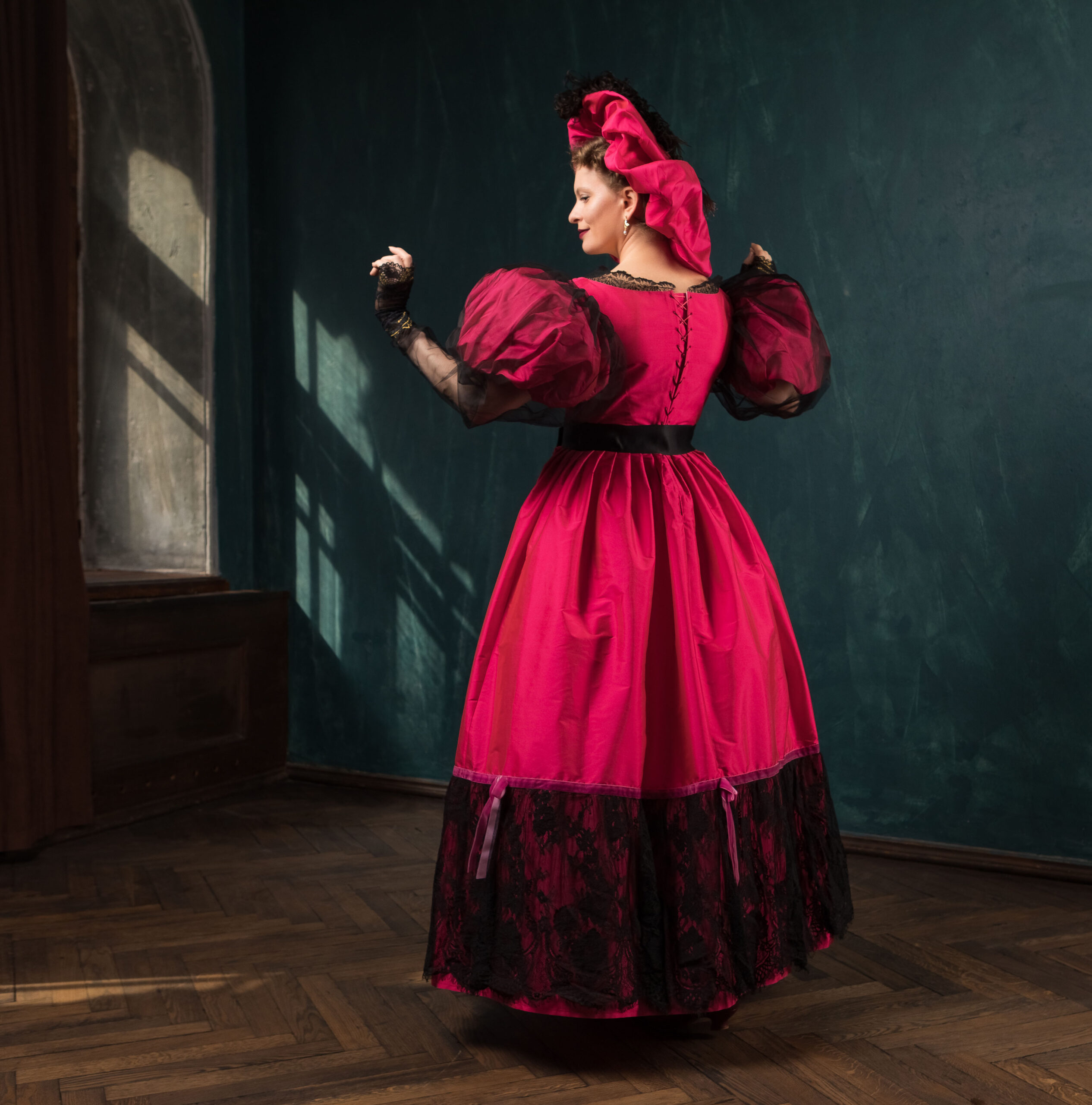 1830s Ball Gown, Romanticism Big Sleeves Historical 1830s Dress, Early Victorian Outfit - Image 10