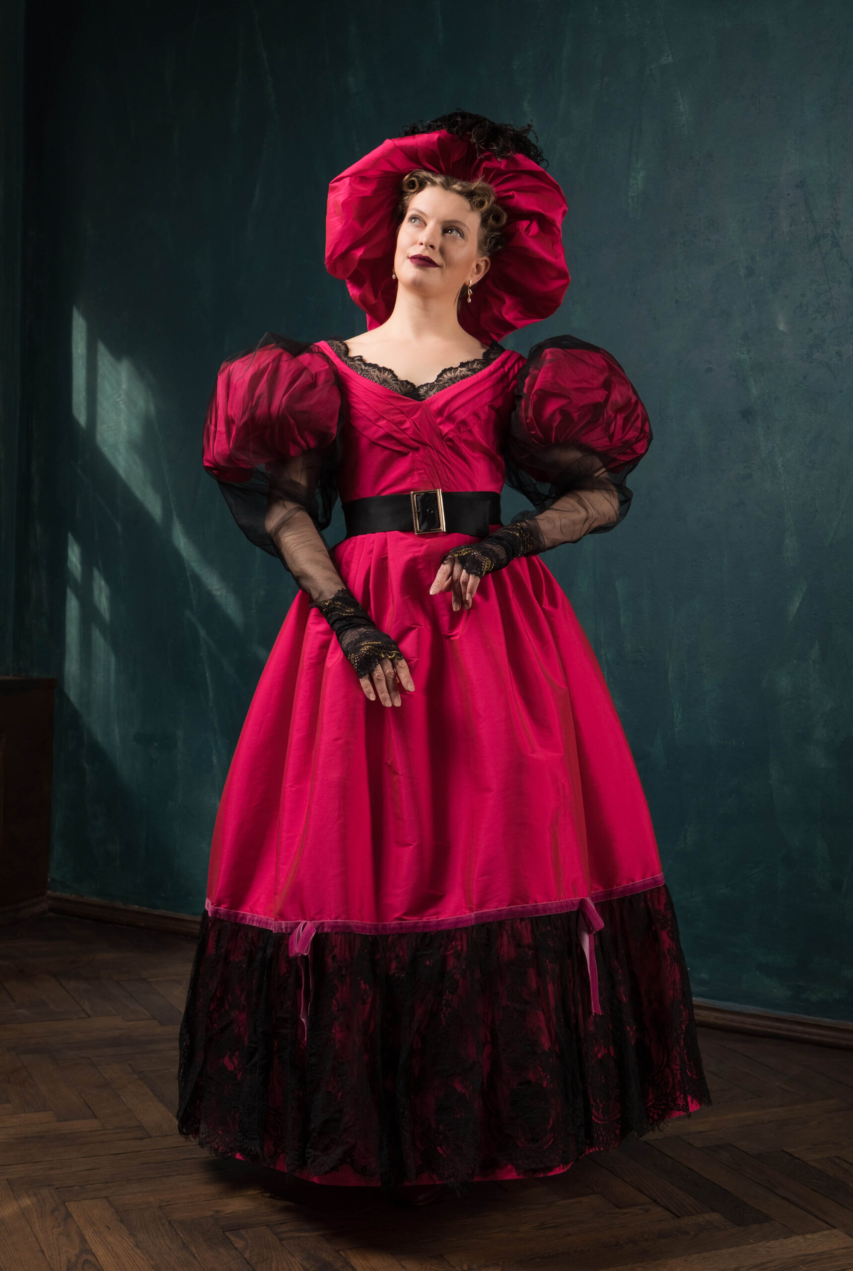 1830s Ball Gown, Romanticism Big Sleeves Historical 1830s Dress, Early Victorian Outfit - Image 12