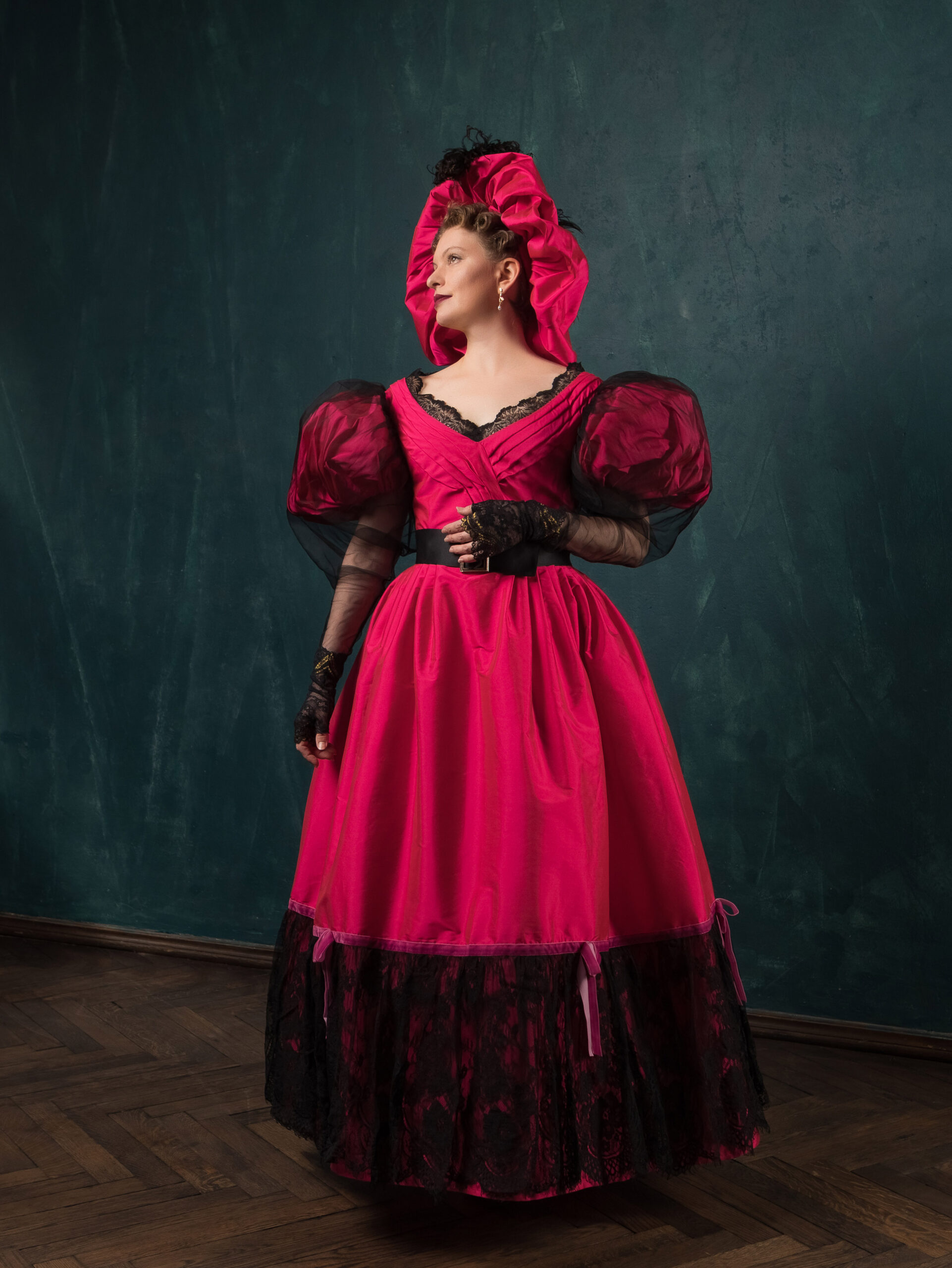 1830s Ball Gown, Romanticism Big Sleeves Historical 1830s Dress, Early Victorian Outfit - Image 4