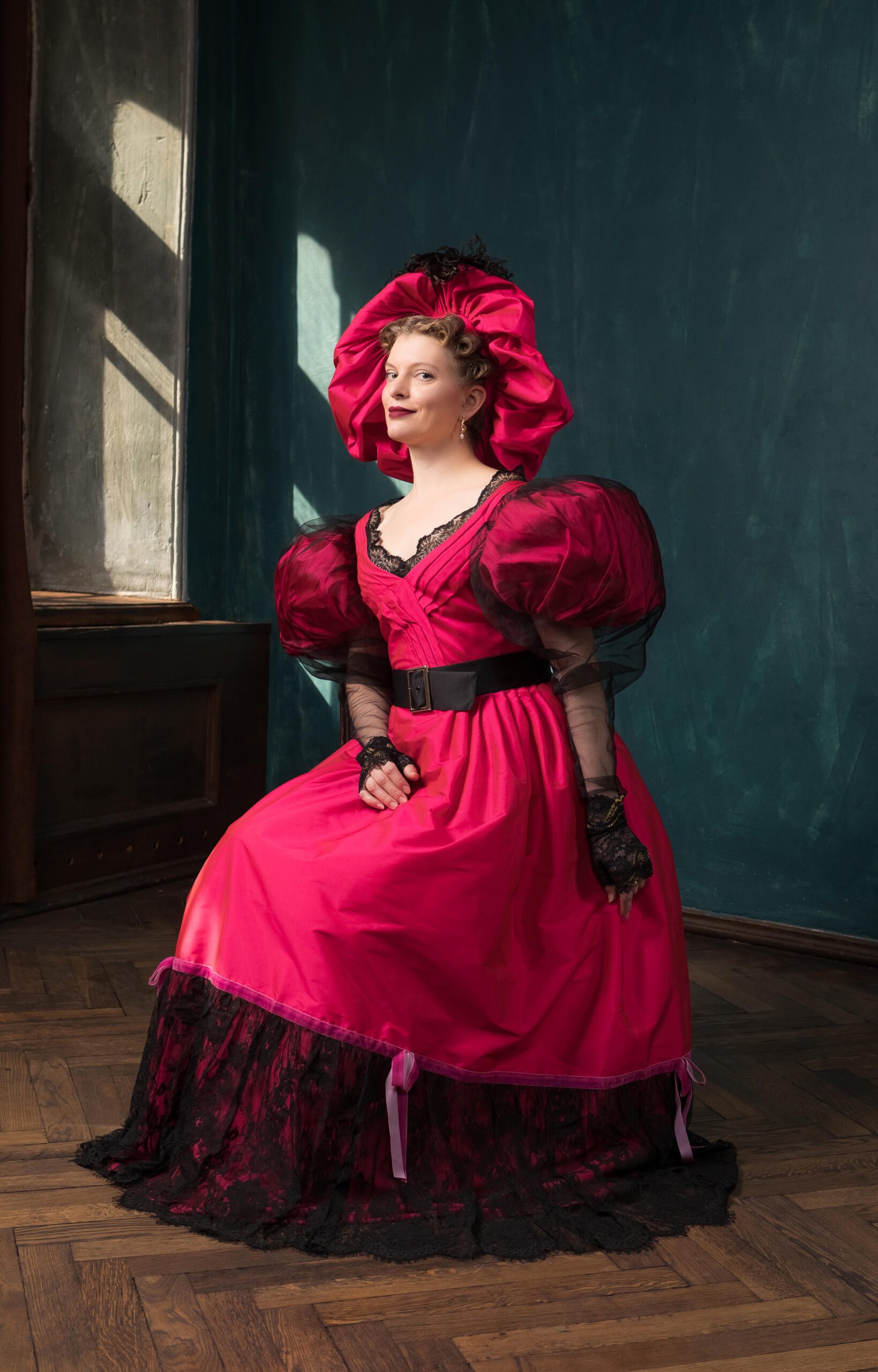 1830s Ball Gown, Romanticism Big Sleeves Historical 1830s Dress, Early Victorian Outfit - Image 11