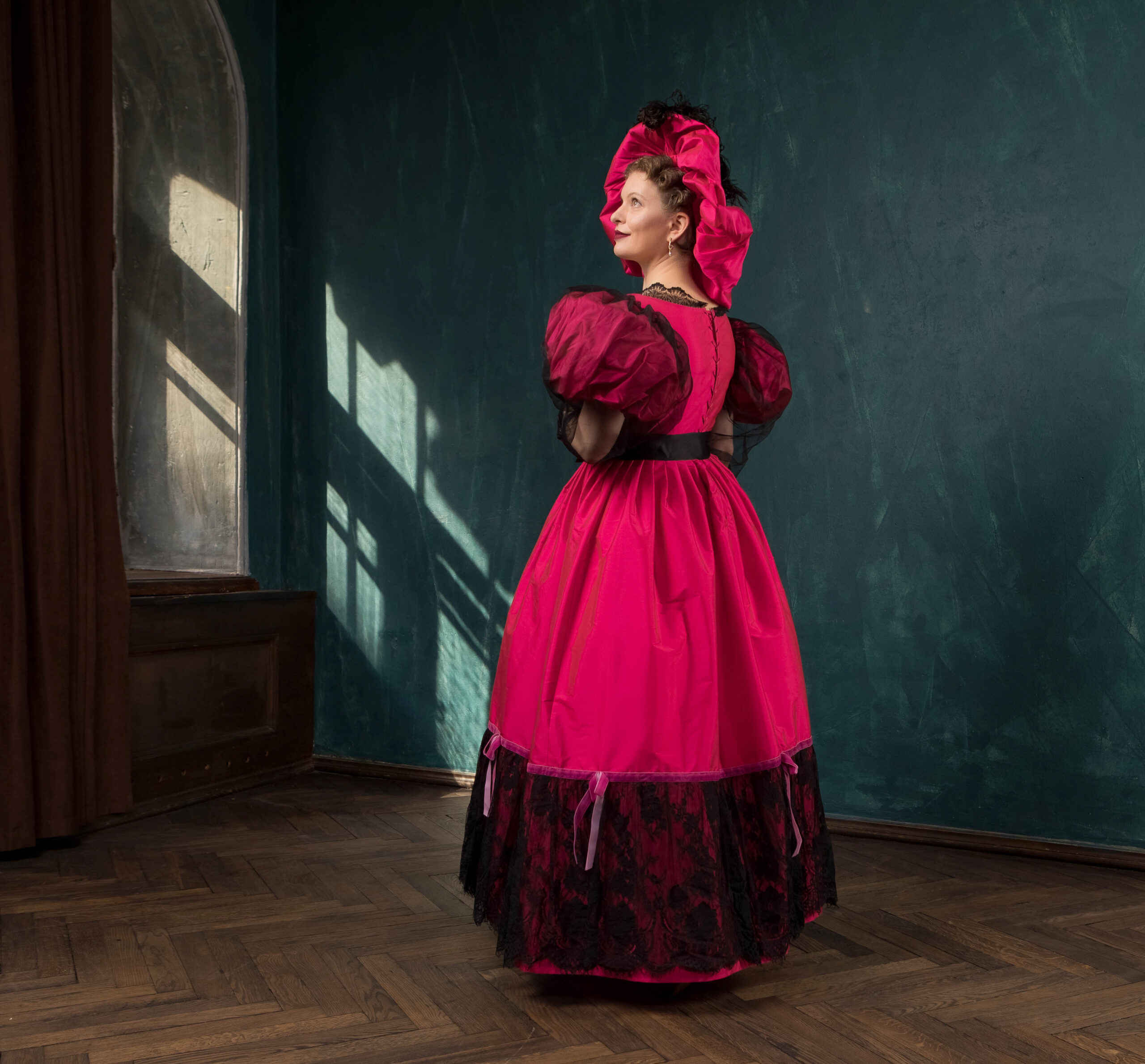 1830s Ball Gown, Romanticism Big Sleeves Historical 1830s Dress, Early Victorian Outfit - Image 7