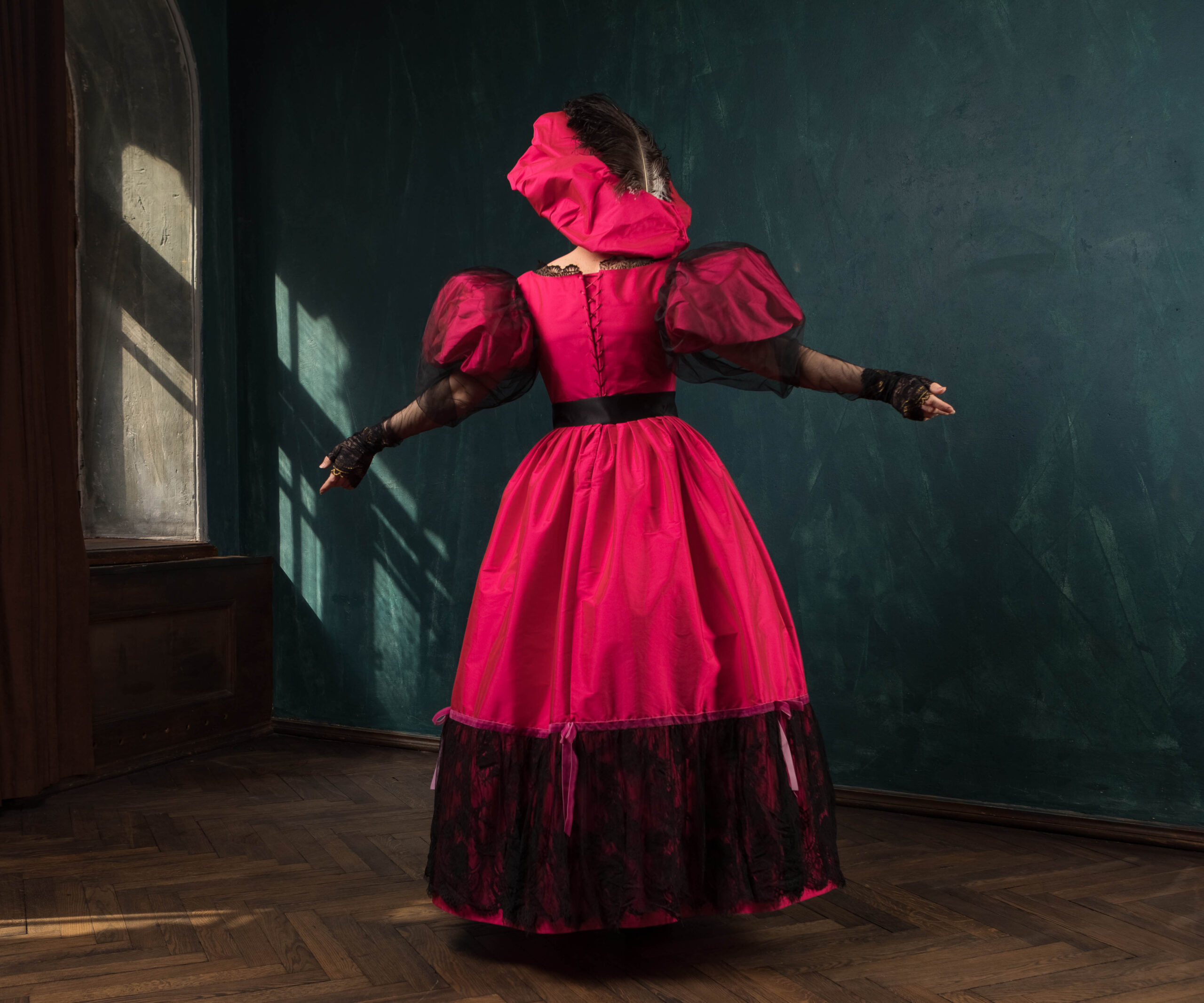 1830s Ball Gown, Romanticism Big Sleeves Historical 1830s Dress, Early Victorian Outfit - Image 5