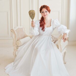 Renaissance Bride's Robe, Wedding Morning 1500s Gown