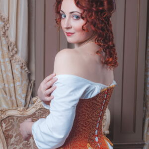 Red and Gold Rococo Corset, 18th Century Costume Underwear, Individually Tailored