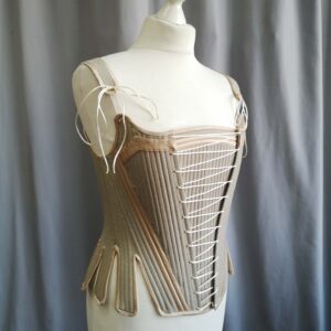 Historical 1740 Stays, Rococo Linen Reenactment Corset, Individually Tailored