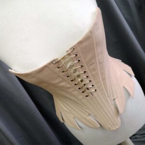 Powder Cotton Rococo Stays, 1790s Front Lacing Corset Individually Tailored