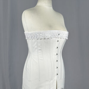 Basic 1910s White Cotton Corset, Made to Measure Titanic Era Shaping Lingerie