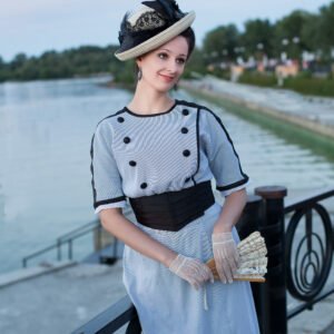 Edwardian Walking Dress, 1910 Seaside Costume, Titanic Tea Gown
